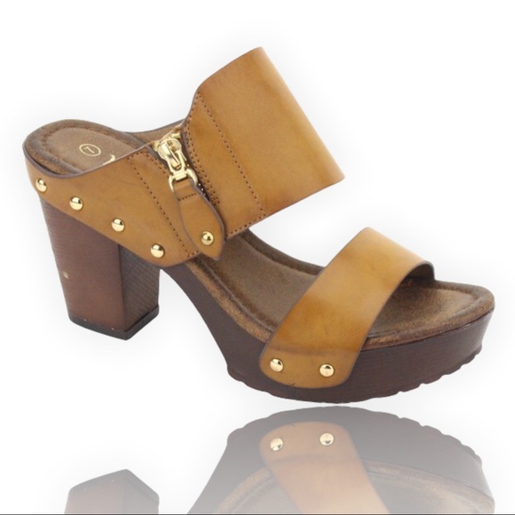 Nature Breeze Vint Black Retro Comfortable Platform Mule Heel - Picture 3 of 8